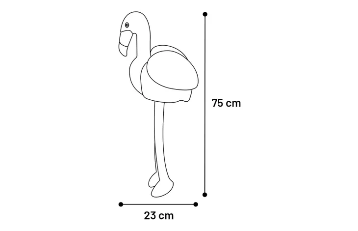 Ando Flamingo Roze L75cm