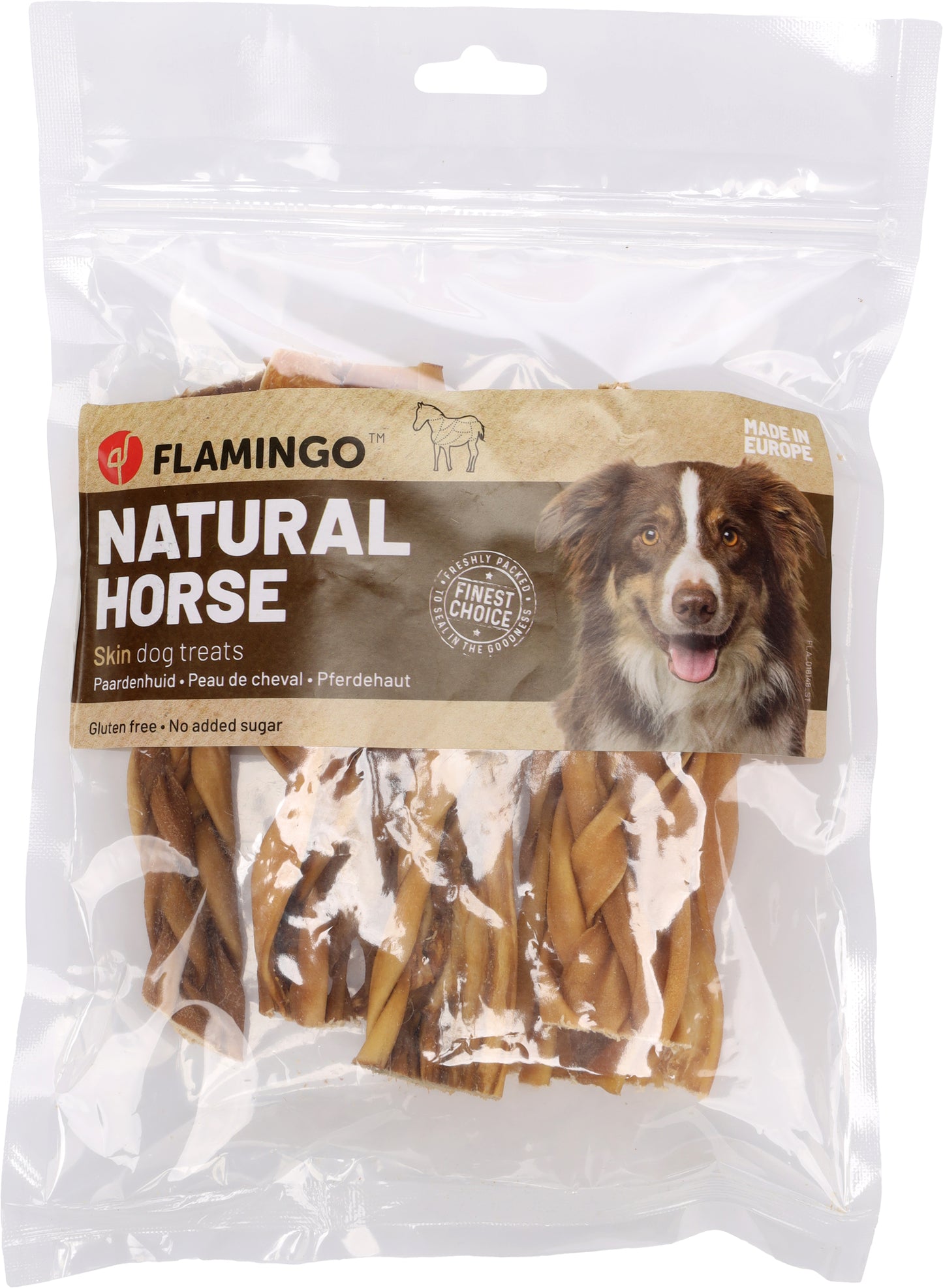 NATURE SNACK PAARDENHUID GEVLOCHTEN BREED 150GR