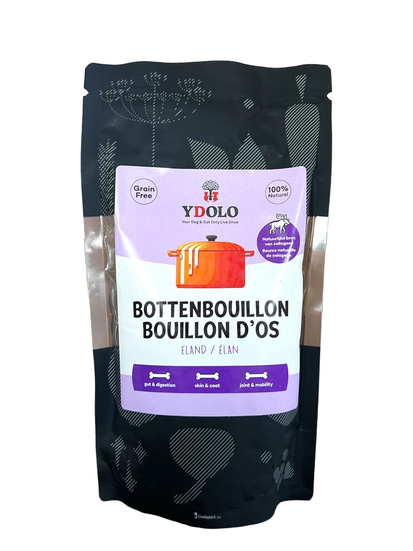 YDOLO Bottenbouillon / bouillon d'os Wilde Eland / Elan, 230ml (supplementen)