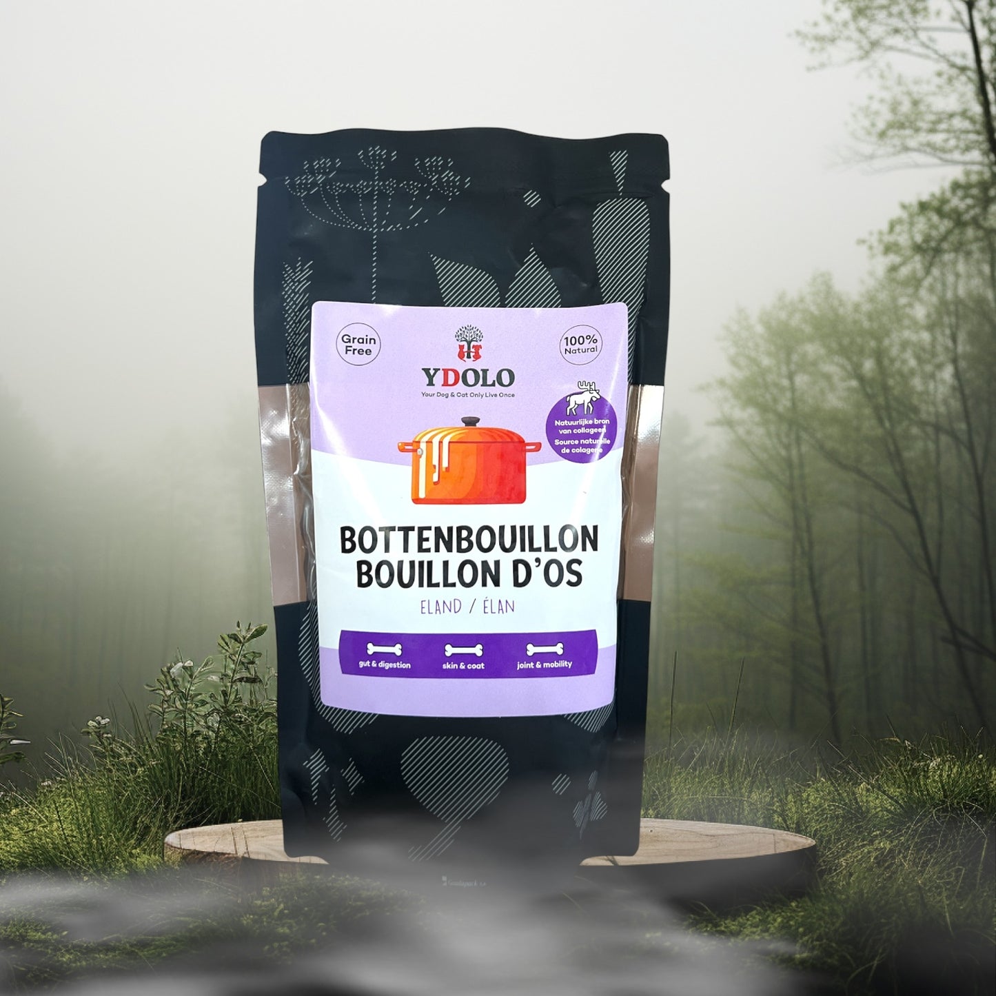 YDOLO Bottenbouillon / bouillon d'os Wilde Eland / Elan, 230ml (supplementen)
