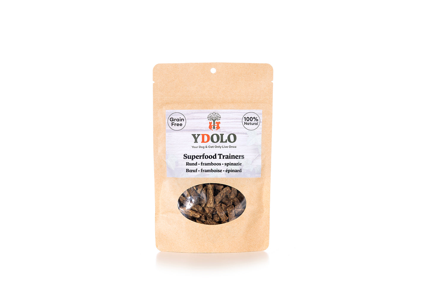 YDOLO Superfood Trainers - Rund met framboos & spinazie, 70g