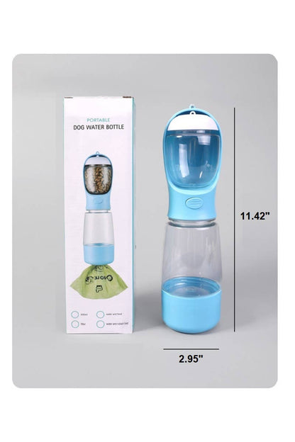 3 In 1 Draagbare Huisdier Waterfles Roze