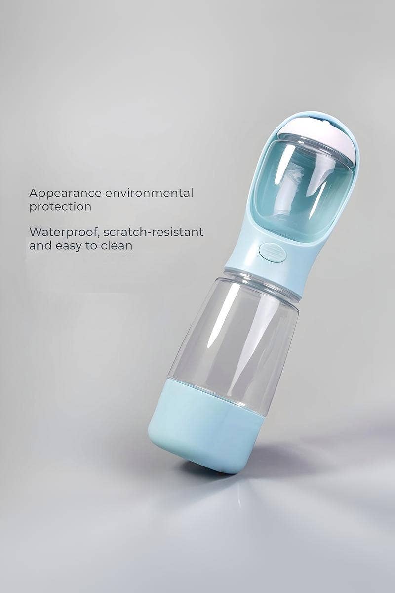 3 In 1 Draagbare Huisdier Waterfles : Licht blauw