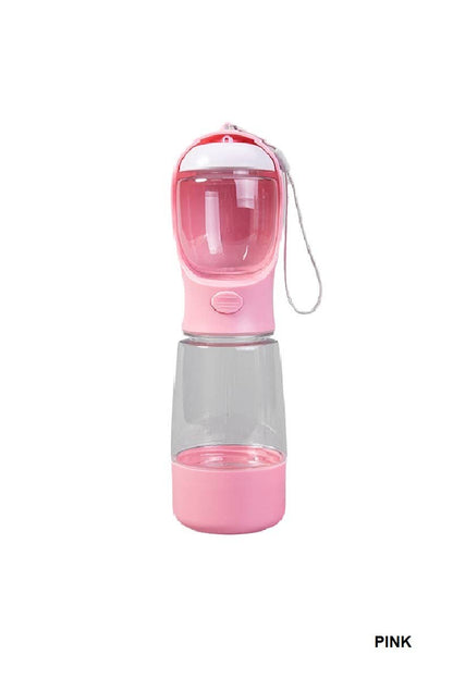 3 In 1 Draagbare Huisdier Waterfles Roze