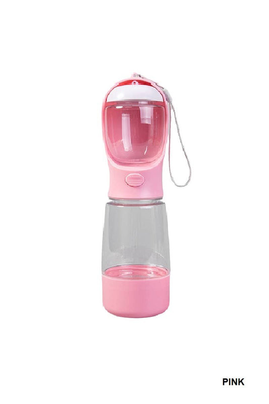 3 In 1 Draagbare Huisdier Waterfles Roze